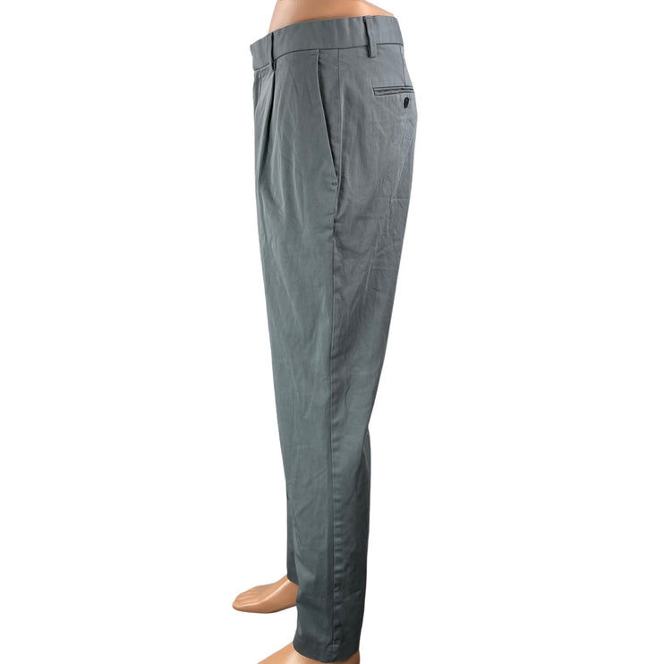 Banana Republic Men's Gray Mid Rise Pleated Work Tapered Trousers Pants Size 31