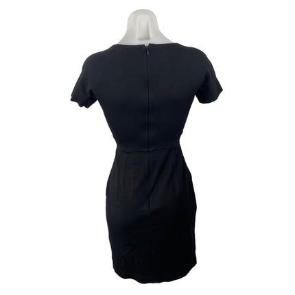 Lark & Ro Women's Black Short Sleeve Round Neck T Shirt Mini Bodycon Dress Sz 0