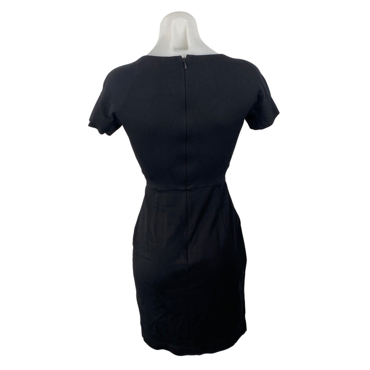 Lark & Ro Women's Black Short Sleeve Round Neck T Shirt Mini Bodycon Dress Sz 0