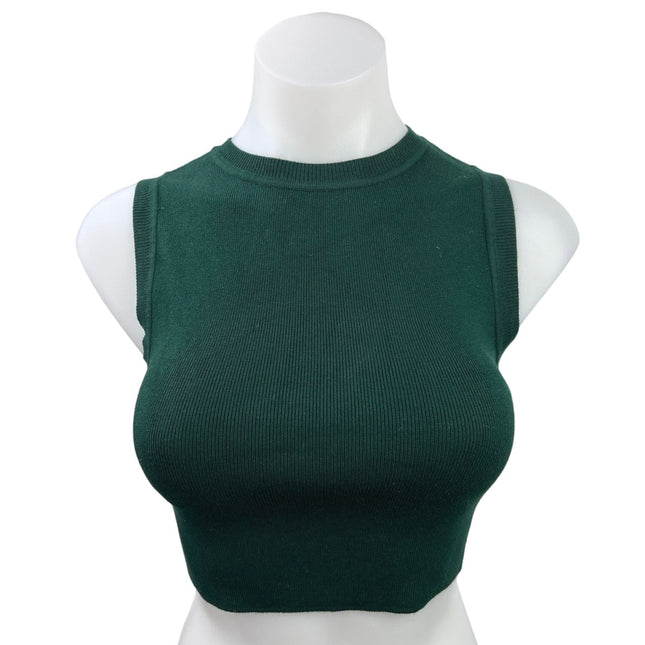 Turtleneck Crop Top Zara Turtleneck Tank Zara Green Ribbed Knit