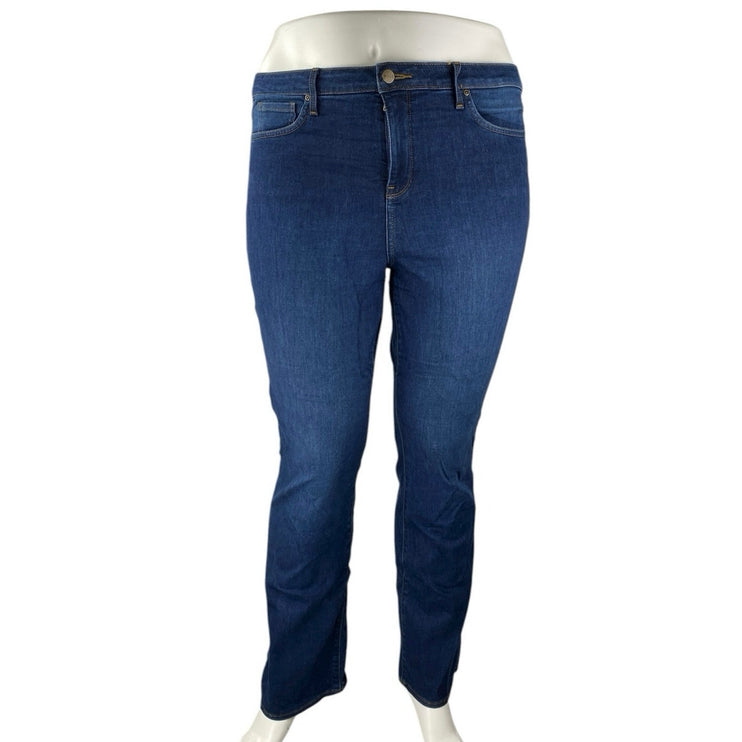 NYDJ Barbara Bootcut Women's Blue High Rise Dark Wash Flare Denim Jeans Size 16