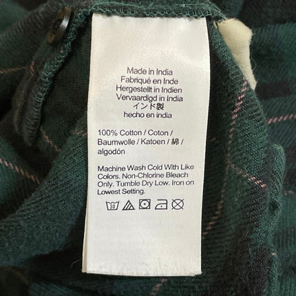 Madewell Women's Green Plaid Check Collared Long Sleeve Button Down Shirt Top M