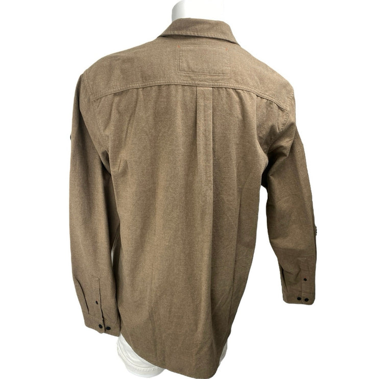 Eddie Bauer Men's Tan Classic Fit Long Sleeve Button Down Shirt Top Size XL