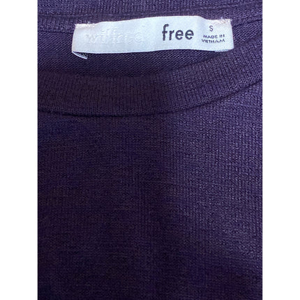 Aritzia Wilfred Free Women's Purple Short Sleeve Twist Front Tee Crop Top Size S