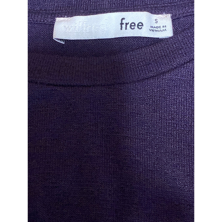 Aritzia Wilfred Free Women's Purple Short Sleeve Twist Front Tee Crop Top Size S