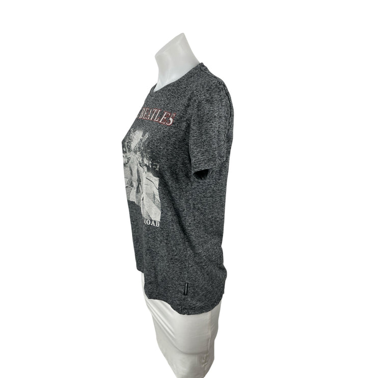 Free Authority The Beatles Abbey Road Graphic Gray Casual Tee T-Shirt Top Size S