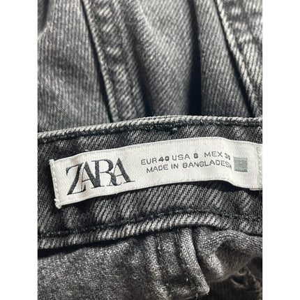 Zara Women's Black High Waisted Frayed Raw Hem Cut Off Denim Jeans Shorts Size 8