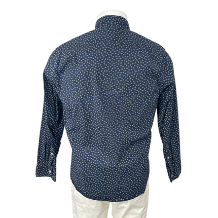 J.Crew Flex Men's Blue Floral Slim Untucked Long Sleeve Button Down Shirt Top M