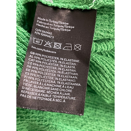 H&M Green Smocked Sleeveless Ruffle Crinkle Pleated Cami A Line Midi Dress Sz S