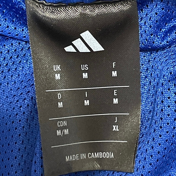 Adidas Men's Blue Mid Rise Embroidered Logo Cargo Athletic Track Pants Size M