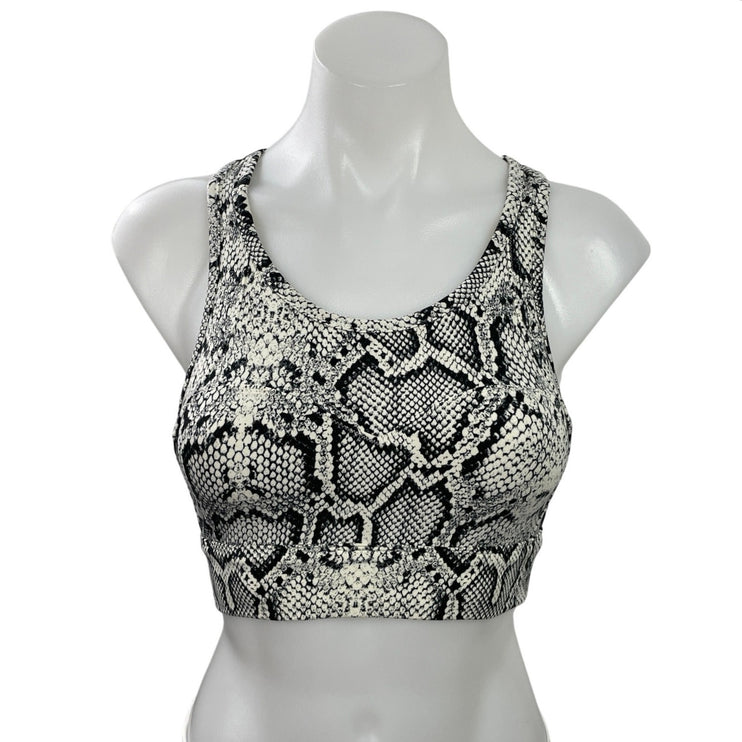 Varley Snakeskin Animal Print Racerback Yoga Workout Athletic Crop Top Size XS