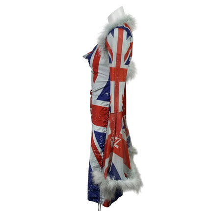 Dolls Kill x Bratz Cool Britannia Silk Satin Union Jack Shrug Dress Set Sz XXS