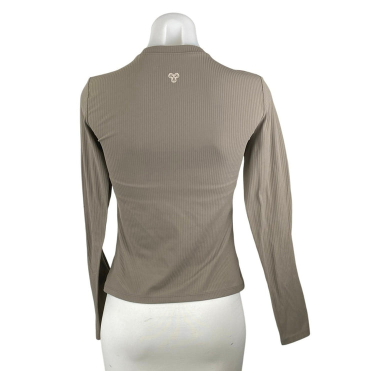 Aritzia TNA Action Women's Olive Green Long Sleeve Activewear Tee T-shirt Top S