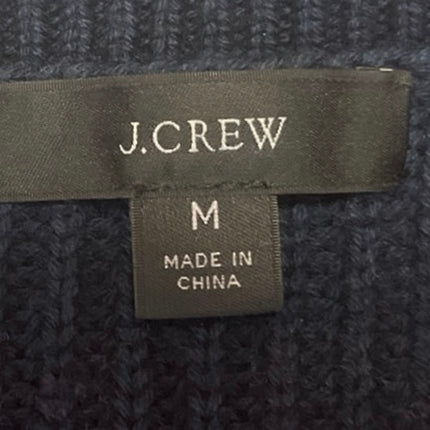 J.Crew Navy Blue White Striped Colorblock Crew Neck Pullover Sweater Top Size M