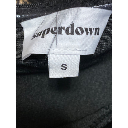 Superdown Ramona Black Feather Strapless Sleeveless Bandeau Corset Bustier Top S