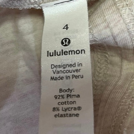 Lululemon Time to Restore Cream Knit Sleeveless Tie Wrap Knot Crop Tank Top Sz 4