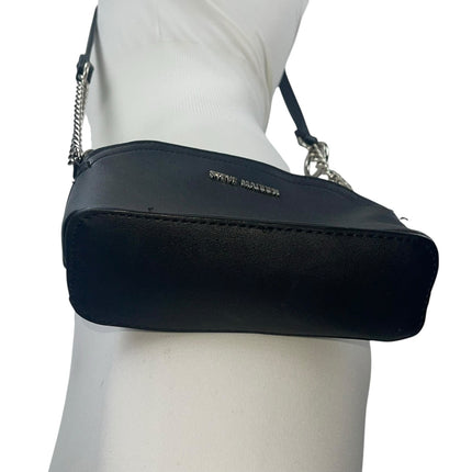 Steve Madden Bmaggie Black Faux Leather Dome Chain Crossbody Hand Shoulder Bag