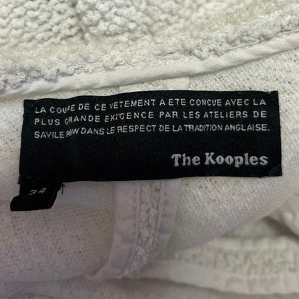 The Kooples Women's White Boucle Knit Open Front Crop Blazer Coat Jacket Size XS