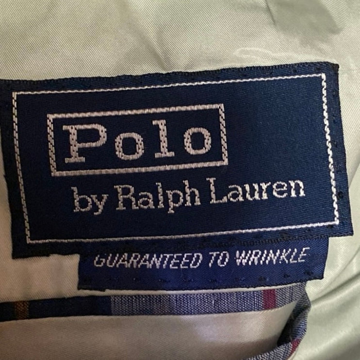 VTG 1986 Polo Ralph Lauren Men's Multicolor Plaid Check Blazer Suit Jacket 44L