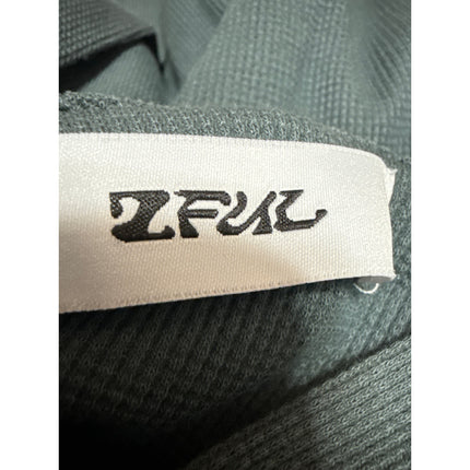 Zful Women's Green Long Sleeve Thermal Waffle Knit Hoodie Hooded Sweatshirt S