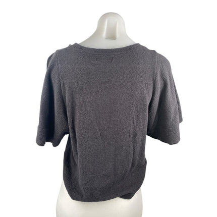 Madewell Women's Dark Gray Terry Short Sleeve Basic Boxy T Shirt Tee Top Size S