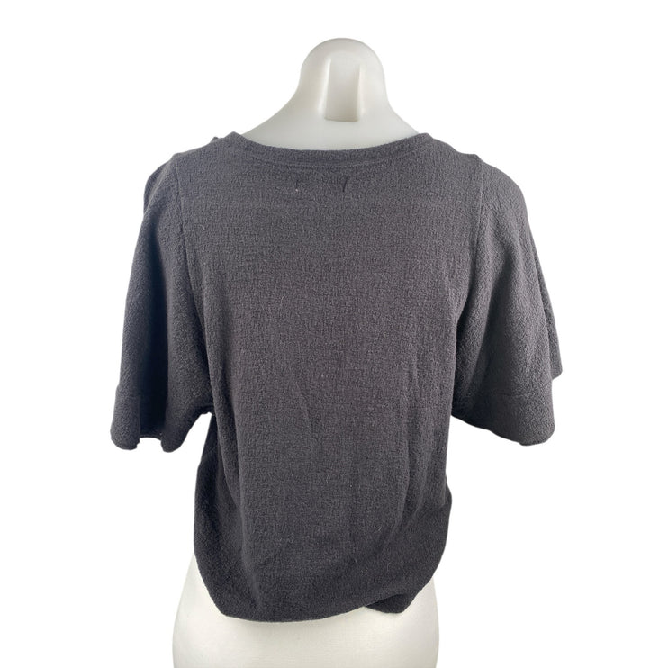 Madewell Women's Dark Gray Terry Short Sleeve Basic Boxy T Shirt Tee Top Size S