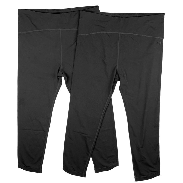 NEW Coolibar Women's Black Cropped Tulip Swim Leggings Pants 2 Piece Bundle XL