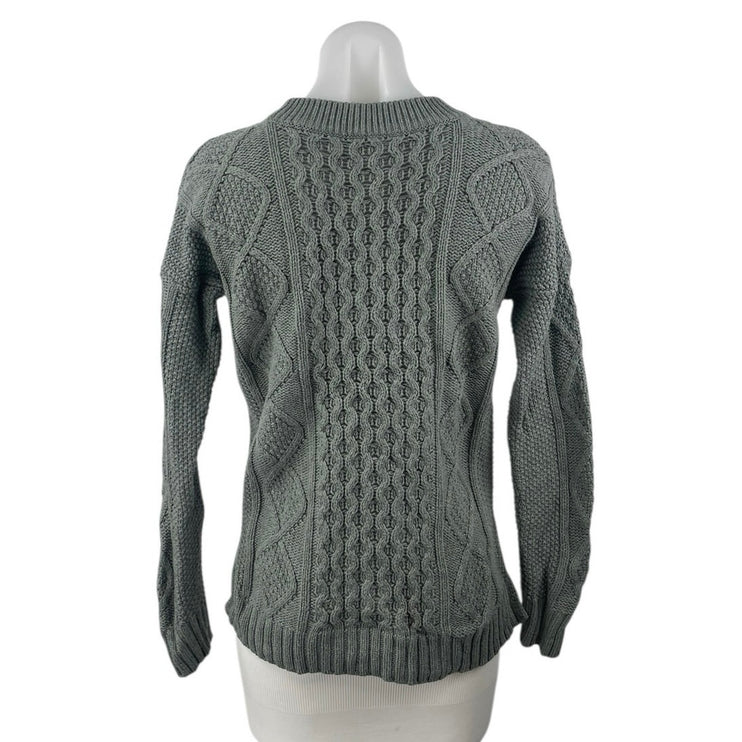 Madewell Women's Gray Cable Knit High Neck Long Sleeve Cozy Sweater Top Size S
