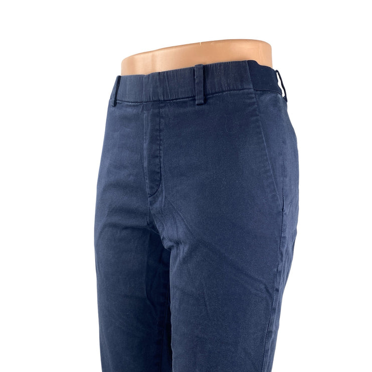 Uniqlo Women's Navy Blue Mid Rise Slim Chino Khaki Tapered Trousers Pants Sz XS