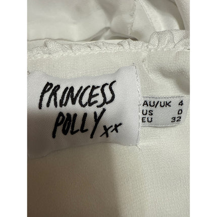Princess Polly White Long Puff Sleeve Bustier Corset Blouse Crop Top Size 0