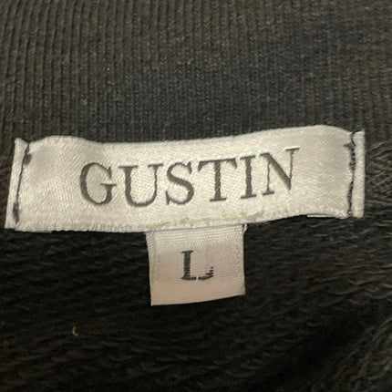 Gustin Men's Black Full Zip Long Sleeve Pocket Cotton Bomber Coat Jacket Size L