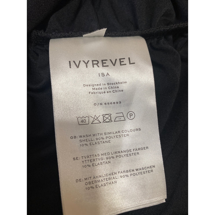 NEW Ivyrevel Black Long Sleeve Mock Neck Ruched Party Mini Bodycon Dress Size XS