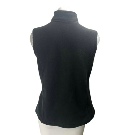 L.L.Bean Women's Black Sleeveless Turtleneck Full Zip Vest Coat Jacket Size M