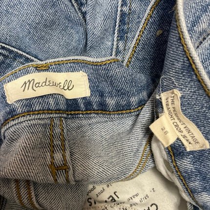 Madewell The Perfect Vintage Straight Cropped High Rise Denim Jeans Size 28