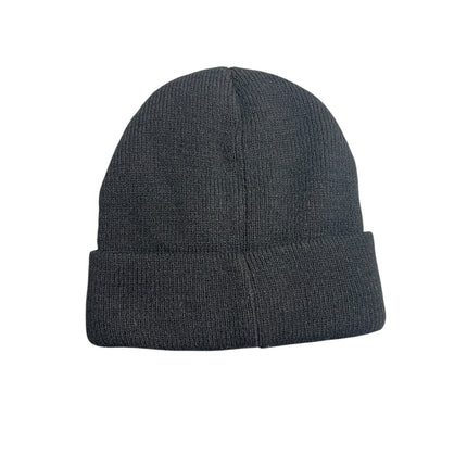 NY New York Women's Black Rib Knit Cuffed Snow Winter Bonnet Beanie Hat One Size