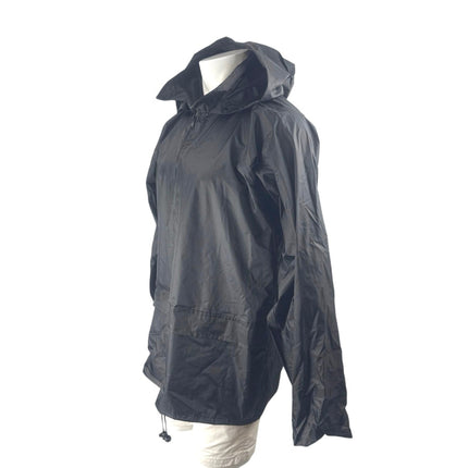 PortWest Men's Black Hoodie Hooded Waterproof Workwear Rain Coat Jacket Size L