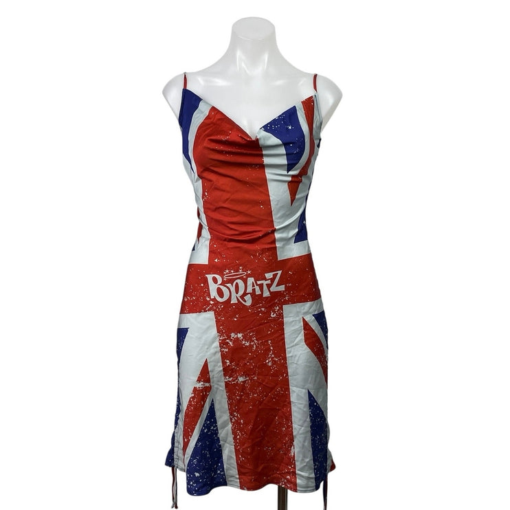 Dolls Kill x Bratz Cool Britannia Silk Satin Union Jack Shrug Dress Set Sz XXS