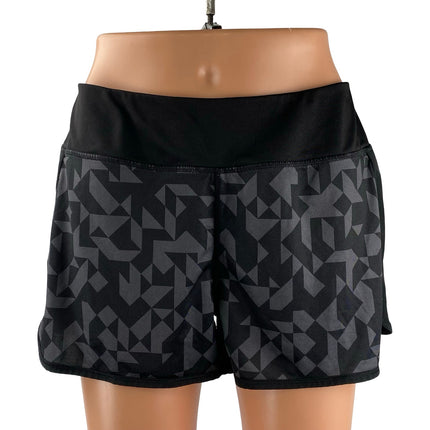 Reebok CrossFit One Black Geometric Yoga Gym Track Athletic Activewear Shorts M