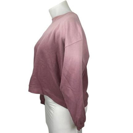 Madewell Women's Pink Crewneck Long Sleeve Crop Sweater Sweatshirt Top Size XL