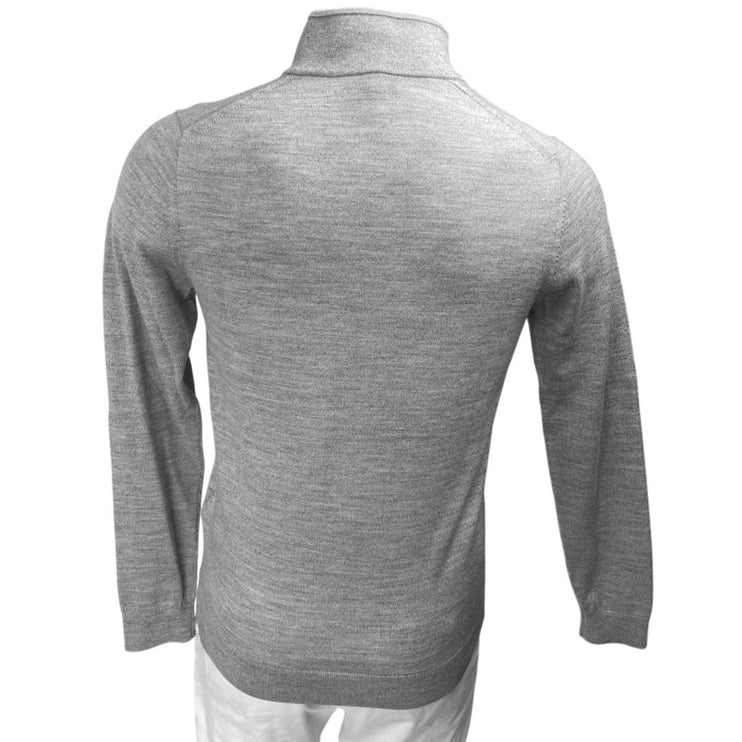 Reiss Men's Gray Merino Wool 1/4 Zip Long Sleeve Pullover Sweater Top Size S