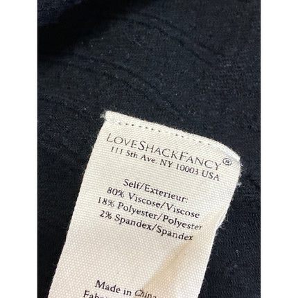 LoveShackFancy Lavender Black Knit Long Sleeve Fit & Flare Mini Dress Size M