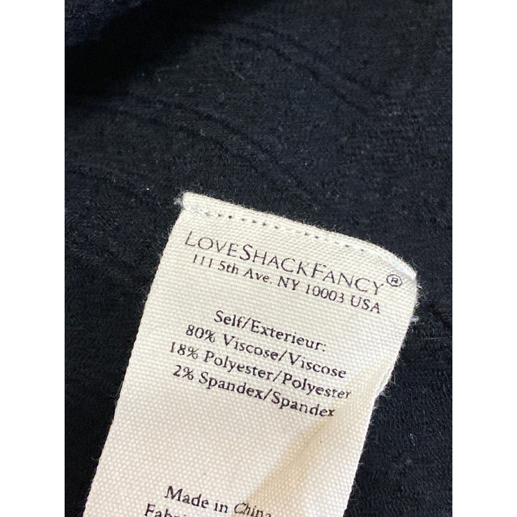 LoveShackFancy Lavender Black Knit Long Sleeve Fit & Flare Mini Dress Size M