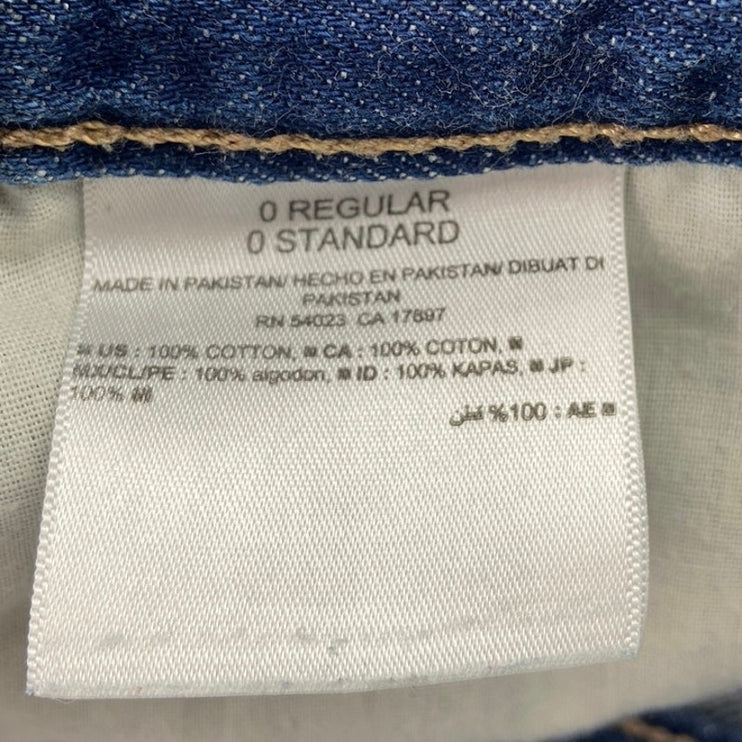 Old Navy Blue Medium Wash Mid Rise Distressed Faded Boyfriend Jean Short Size 0