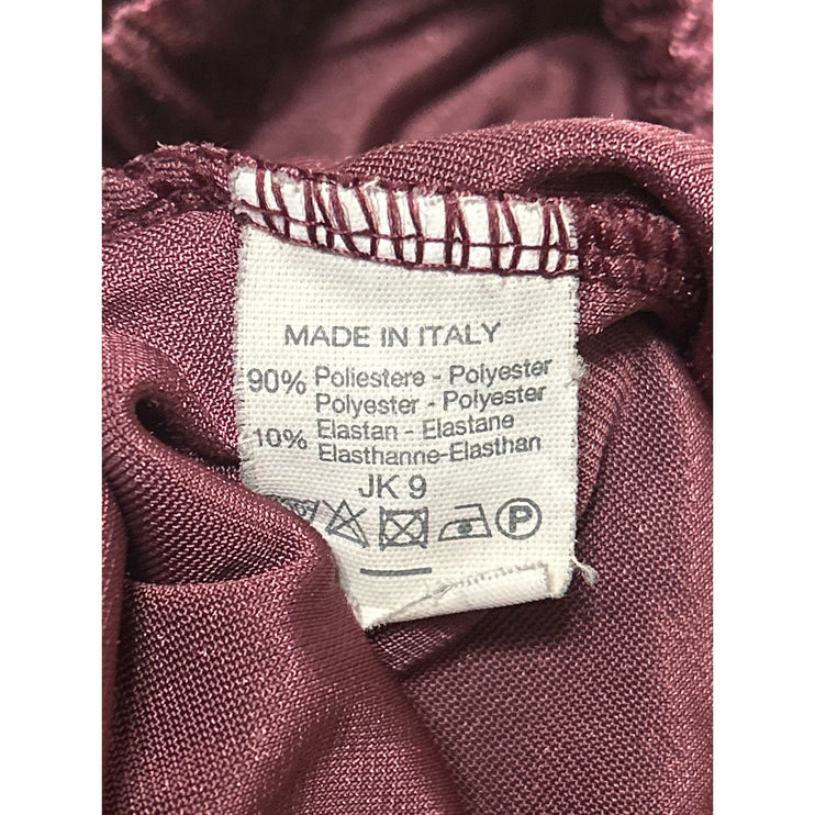 John Galt Burgundy Maroon Velvet Velour Mini Elastic Waist Lounge Shorts Size S