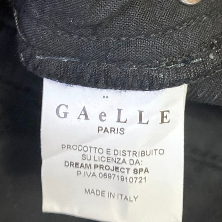 Gaelle Black Studded Distressed Ripped Knee Mid Rise Skinny Denim Jeans Pants 27