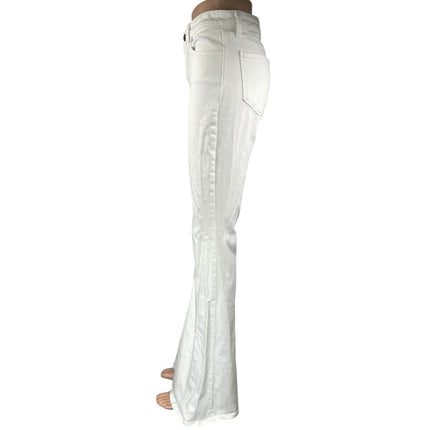 L'Agence Women's White Mid Rise Zipper Bootcut Flared Denim Jeans Pants Size 27
