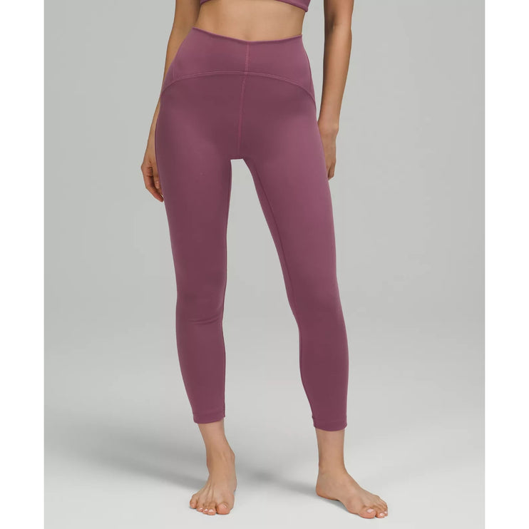 Lululemon InStill Purple Pink Mid Rise Cropped Yoga Athletic Leggings Pants Sz 4