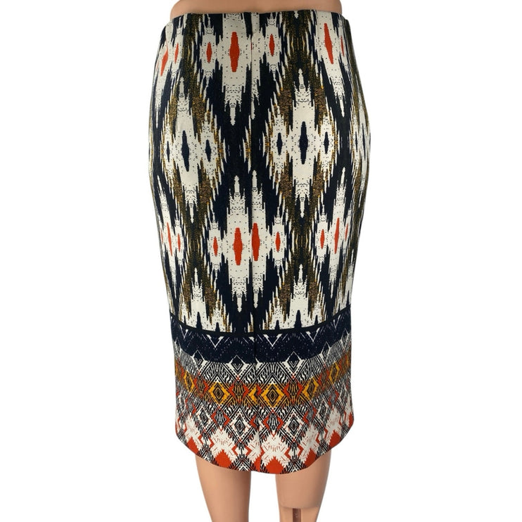 Anthropologie Maeve Multicolor Aztec Tribal Print Knee Length Pencil Skirt Sz S