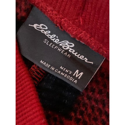 Eddie Bauer Mens Red Plaid Flannel Straight Leg Lounge Sleepwear Pajama Pants M