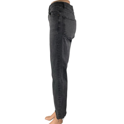 MNG Mango Bootcrop Women's Black High Waist Flared Bootcut Denim Jeans Pants 8